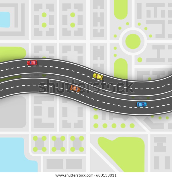 Road point\
information art map, Map location background, Road transportation\
point, Vector\
illustration