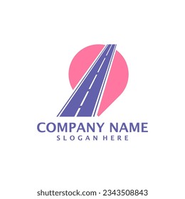 Road Point logo design vector. Point Road logo design template concept