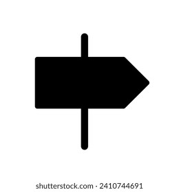 Road pointer black glyph ui icon. Direction. GPS navigation. Place on street. User interface design. Silhouette symbol on white space. Solid pictogram for web, mobile. Isolated vector illustration