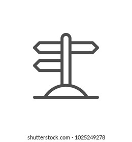 Road pointer line icon