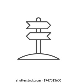 Road pointer line outline icon