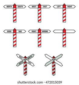 Road pointer - road sign showing different directions