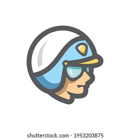 Road Policeman Moto Police Vector icon Cartoon illustration.