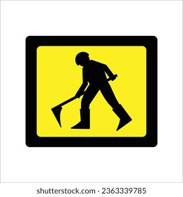 road project work signs icon vector illustration logo design