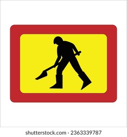 road project work signs icon vector illustration logo design