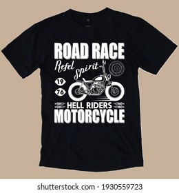 Road Race Refel Spirit 1976 Hell Riders Motorcycle T-shirt Design.