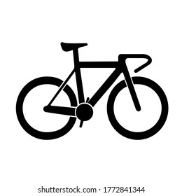 road racing bicycle flat icon isolated on white background, concept of road race, eco-friendly and healthy