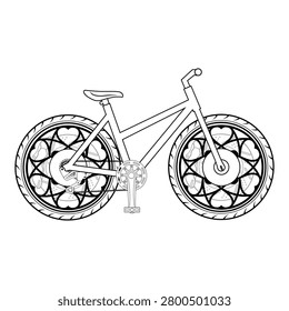 Road Racing Bicycle Outline Vector Illustration Isolated on White Background 14