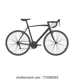 Road Racing Bike or Bicycle Silhouette. Vector Illustration.