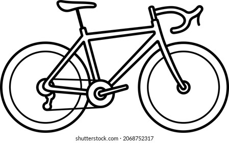 Road racing bike. Vector outline illustration.