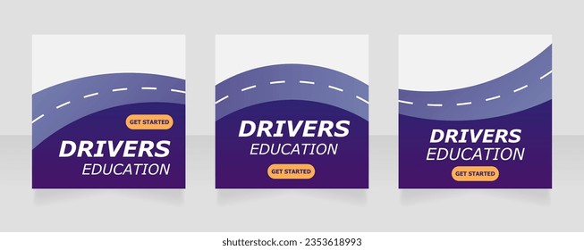 Road racing courses promotional web banner design template. Vector flyer with text space. Advertising placard with customized copyspace. Printable poster for advertising. Verdana, Tahoma fonts used