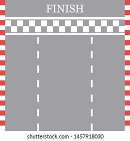Road for racing with flag finish vector illustration