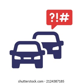 Road Rage Icon. Road Rage Symbol Vector Isolated On White Background.