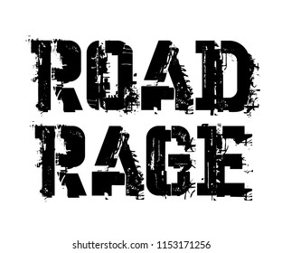 Road rage typographic stamp