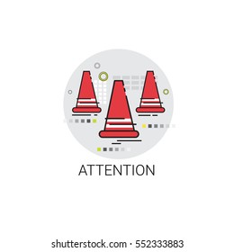 Road Reconstruction Caution Safety Sign Icon Vector Illustration