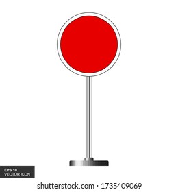 Road red signs collection isolated on white background. Road traffic control.Lane usage.Stop and yield. Regulatory signs. Curves and turns.