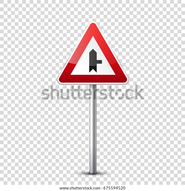 Road red signs collection isolated on
transparent background. Road traffic control.Lane usage.Stop and
yield. Regulatory signs. Curves and
turns.