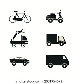 road, reflection, engineering and object icons set. Vector, illustration.