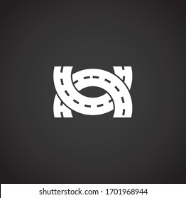 Road related icon on background for graphic and web design. Creative illustration concept symbol for web or mobile app.