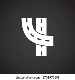 Icono relacionado con la carretera en segundo plano para diseño gráfico y web. Símbolo de concepto de ilustración creativa para aplicación web o móvil.