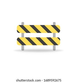 Road renovation icon. Road work barrier. Closed construction