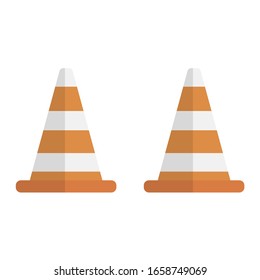 Road repair. Under construction sign on white background. Vector illustration in trendy flat style. EPS 10.