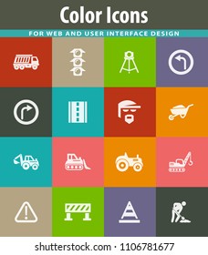 Road repair vector icons for user interface design