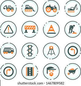 Road repair vector icons for user interface design