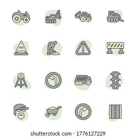 Road repair vector icons for user interface design