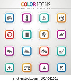 Road repair vector icons for user interface design