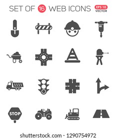 road repairs icon set. road repairs web icons for your project