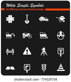 road repairs vector icons for web and user interface design