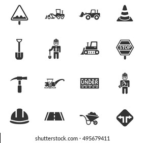 road repairs web icons for user interface design