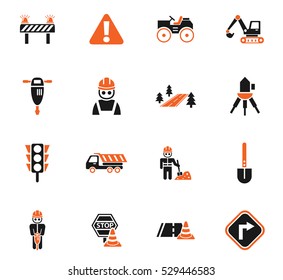 road repairs web icons for user interface design