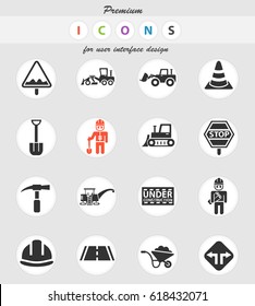 road repairs web icons for user interface design