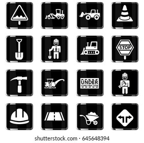 road repairs web icons for user interface design