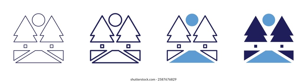 Road resurfacing icon in 4 different styles. Thin Line, Line, Bold Line, Duotone. Duotone style. Editable stroke.