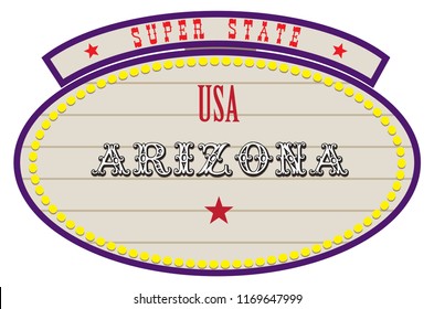 Road Retro Index Super State USA - Arizona