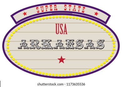 Road Retro Index Super State USA - Arkansas