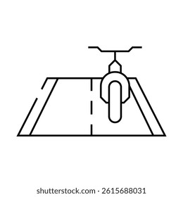 road riding on bicycle line icon vector. road riding on bicycle sign. isolated contour symbol black illustration