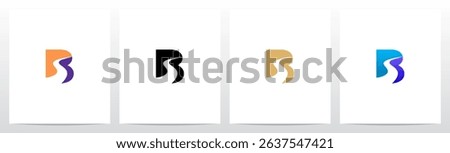 Road River Cutting Negative Space Letter Logo Design B