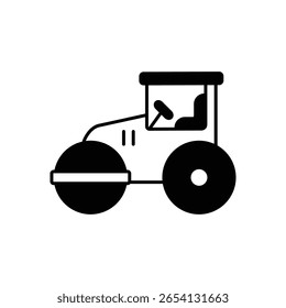 Road Roller Compaction Vehicle Fill Icon