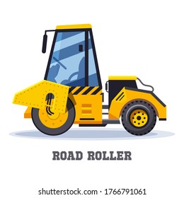 Road roller construction or asphalt paving machine