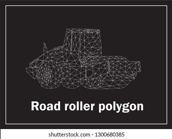 Road roller construction, Construction background, Civil engineer, polygon art.
