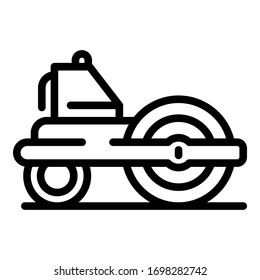 Road roller equipment icon. Outline road roller equipment vector icon for web design isolated on white background