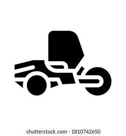 road roller glyph icon vector. road roller sign. isolated contour symbol black illustration