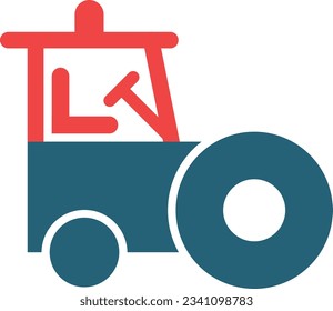 Road Roller Glyph Two Color Icon For Personal And Commercial Use.
