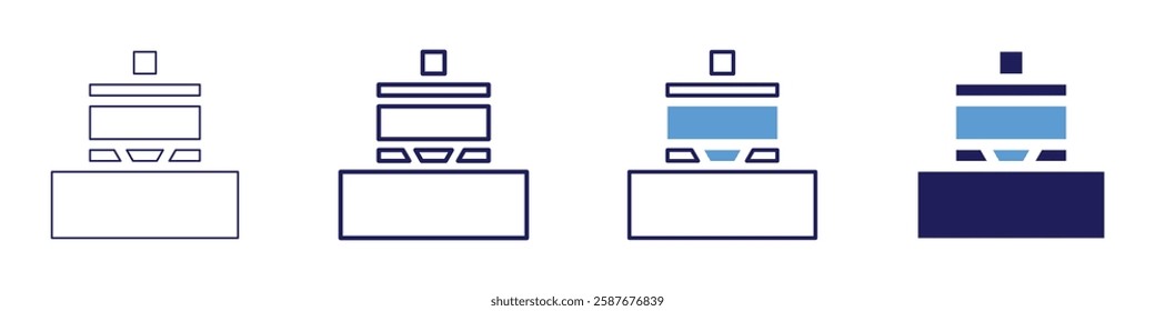 Road roller icon in 4 different styles. Thin Line, Line, Bold Line, Duotone. Duotone style. Editable stroke.