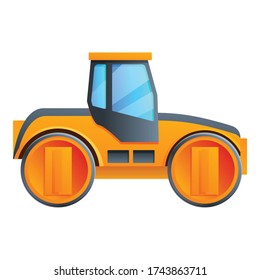Icono de rodillo de carretera. Caricatura del icono del vector de rodillos de carretera para el diseño web aislado en fondo blanco