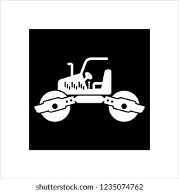 Road Roller Icon, Construction Vehicle Icon Vector Art Illustration